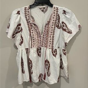 Knox Rose Paisley Blouse White